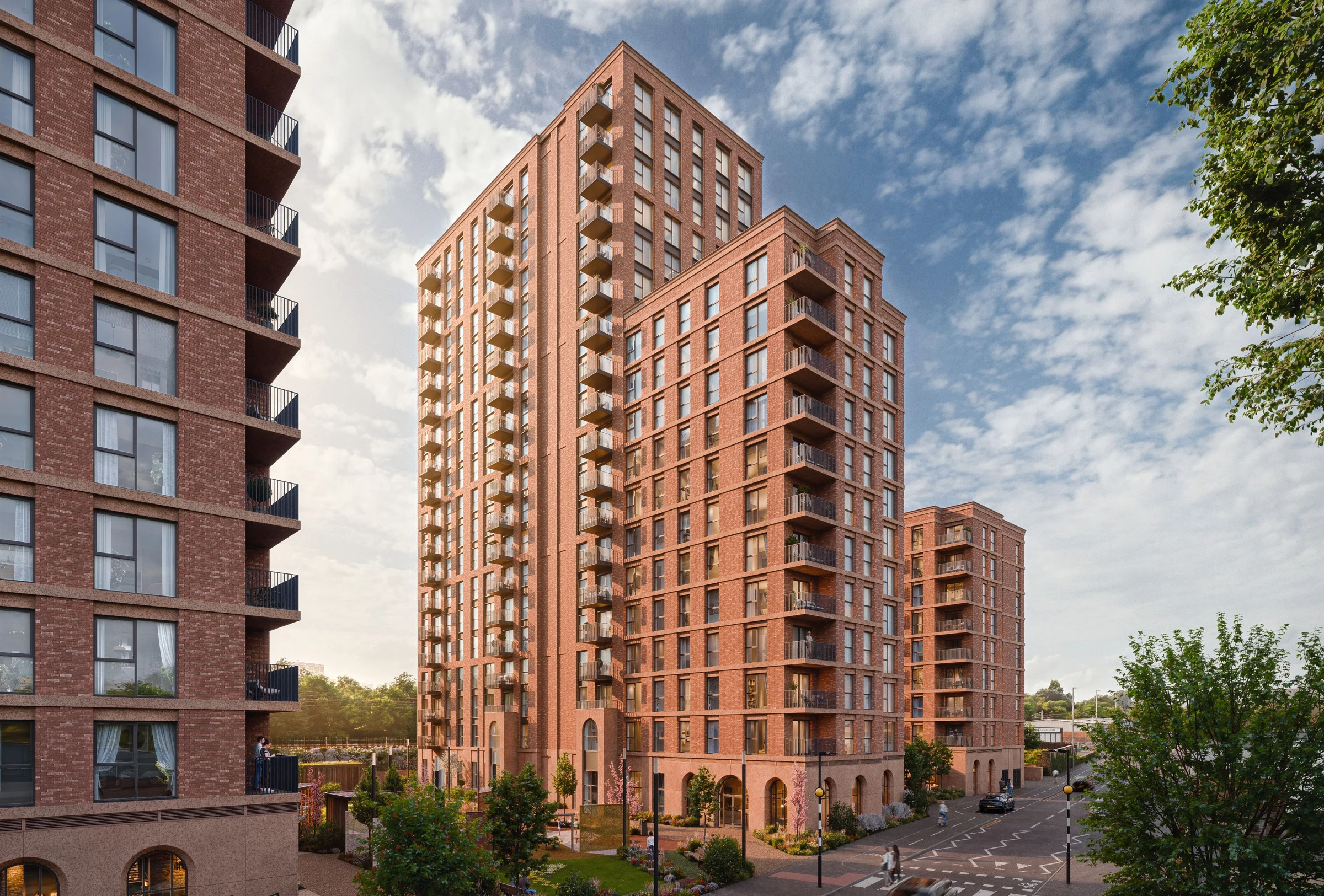 CGI of the three Wellington Works buildings