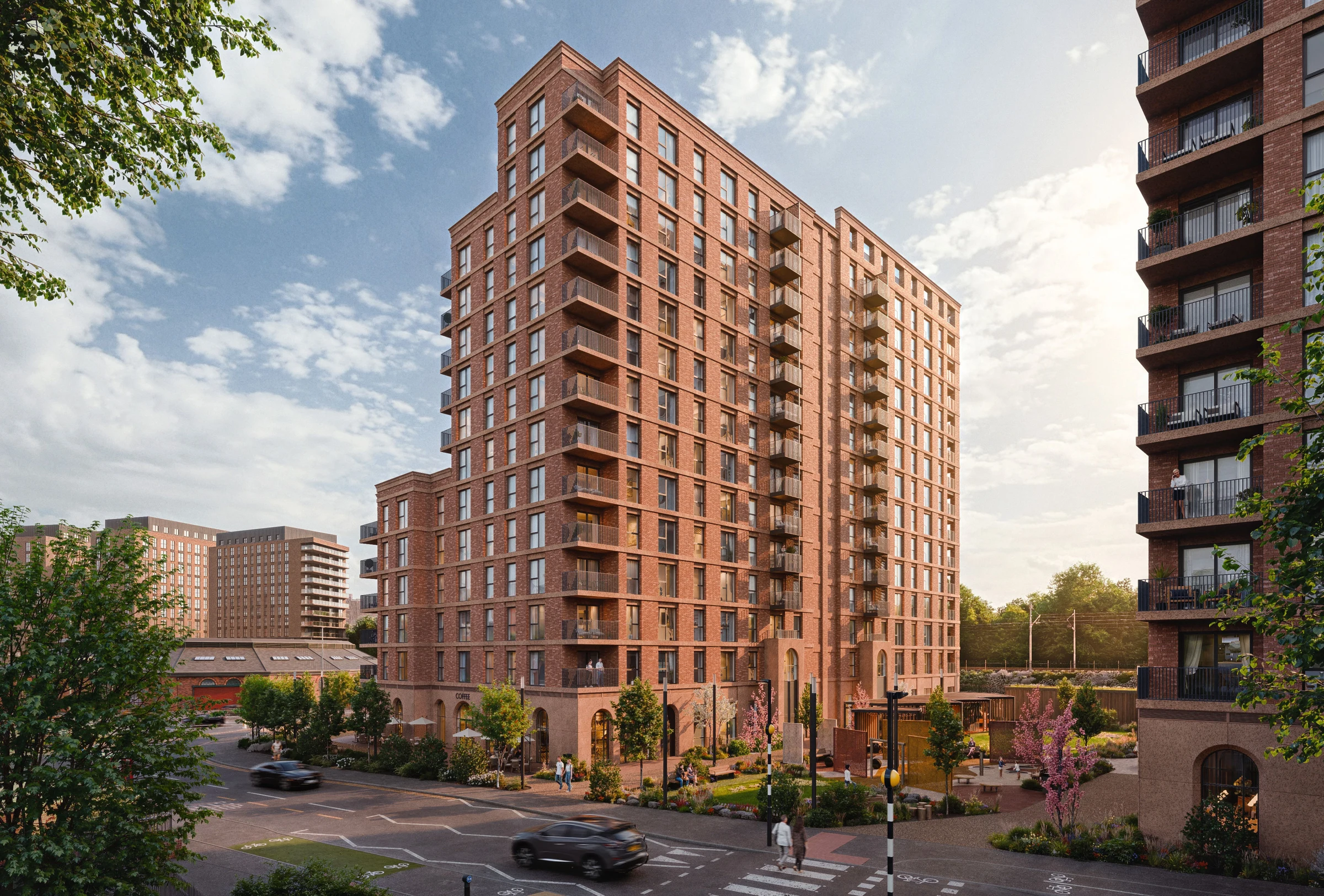 CGI of the Wellington Works buildings from the street